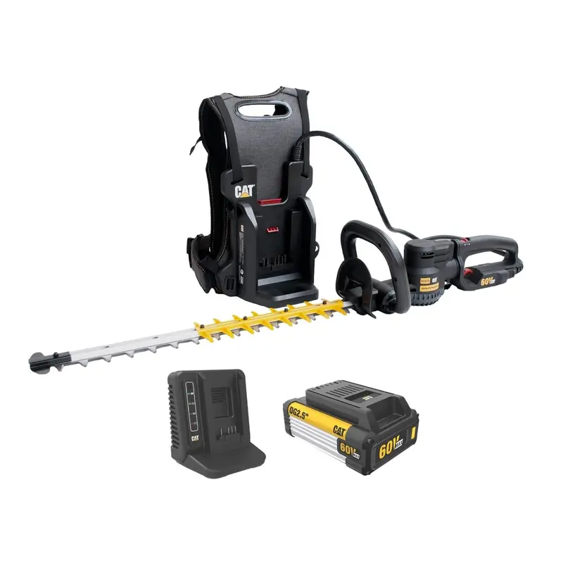 CAT DG620 Cordless 60V 25-Inch Backpack Hedge Trimmer with Battery and Charger