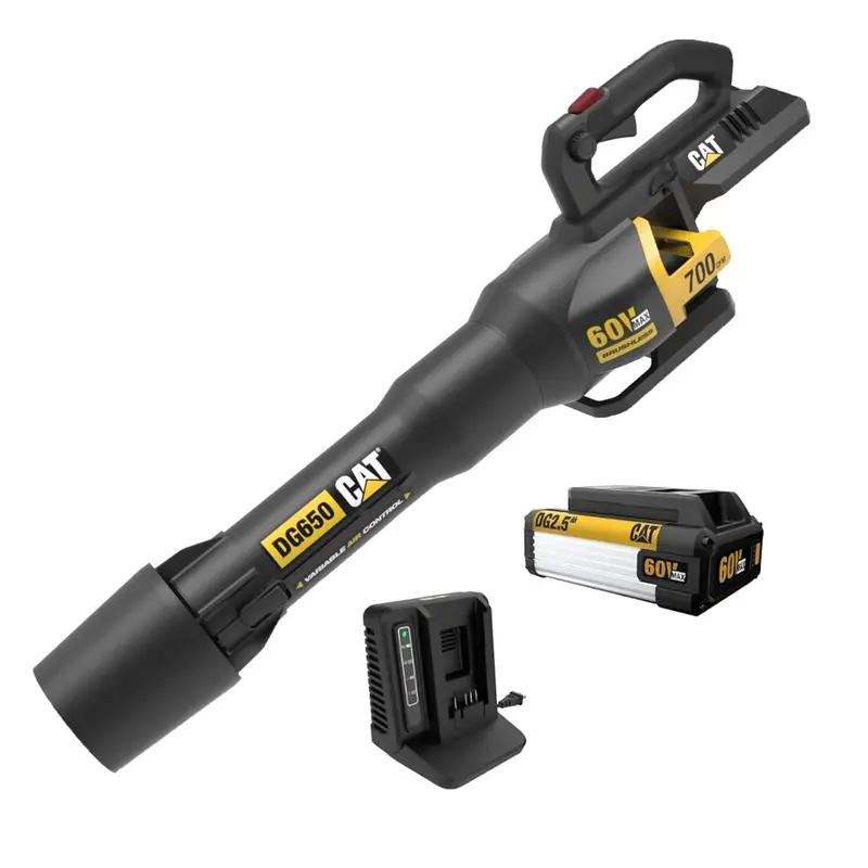CAT DG650 Cordless 60V Leaf Blower – 700 CFM, Includes Battery and Charger