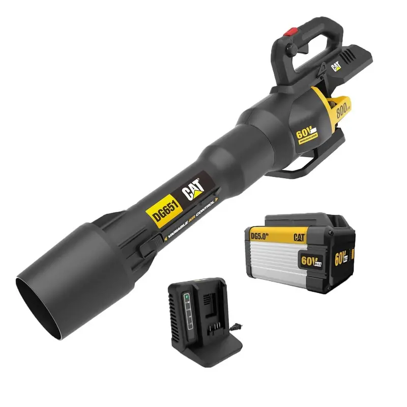 CAT DG651 60V Cordless 800 CFM High-Performance Leaf Blower – Battery and Charger Included