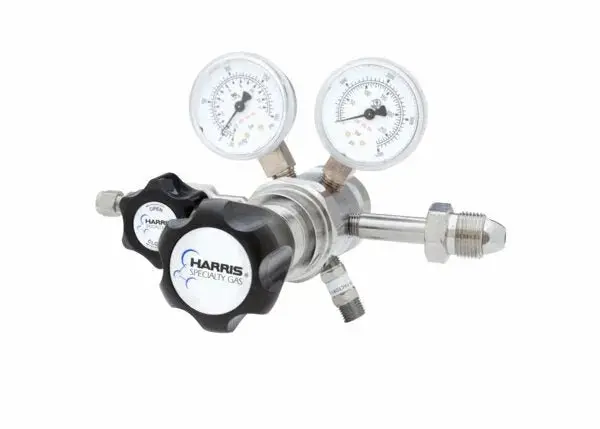 Harris Two-Stage Uhp Brass Barstock Regulator – Compact Design, Model 722C-015-296-D (722C015296D) 1