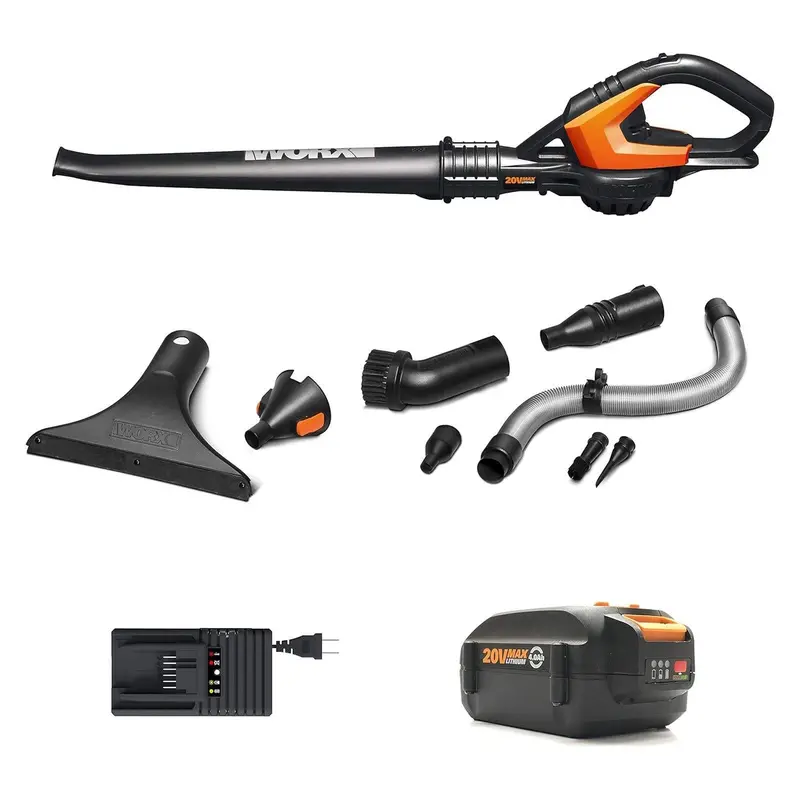 Worx AIR WG545.4 20V Multi-Use Cordless Leaf Blower Kit – 4.0Ah Extended Runtime