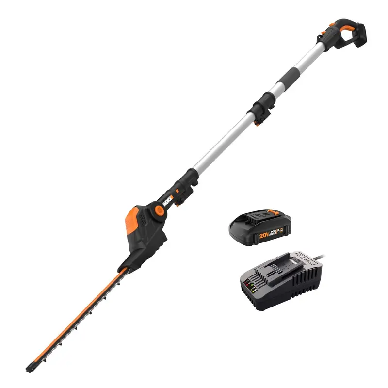 Worx WG252 20V Cordless Telescoping 20-Inch Hedge Trimmer – Adjustable Length