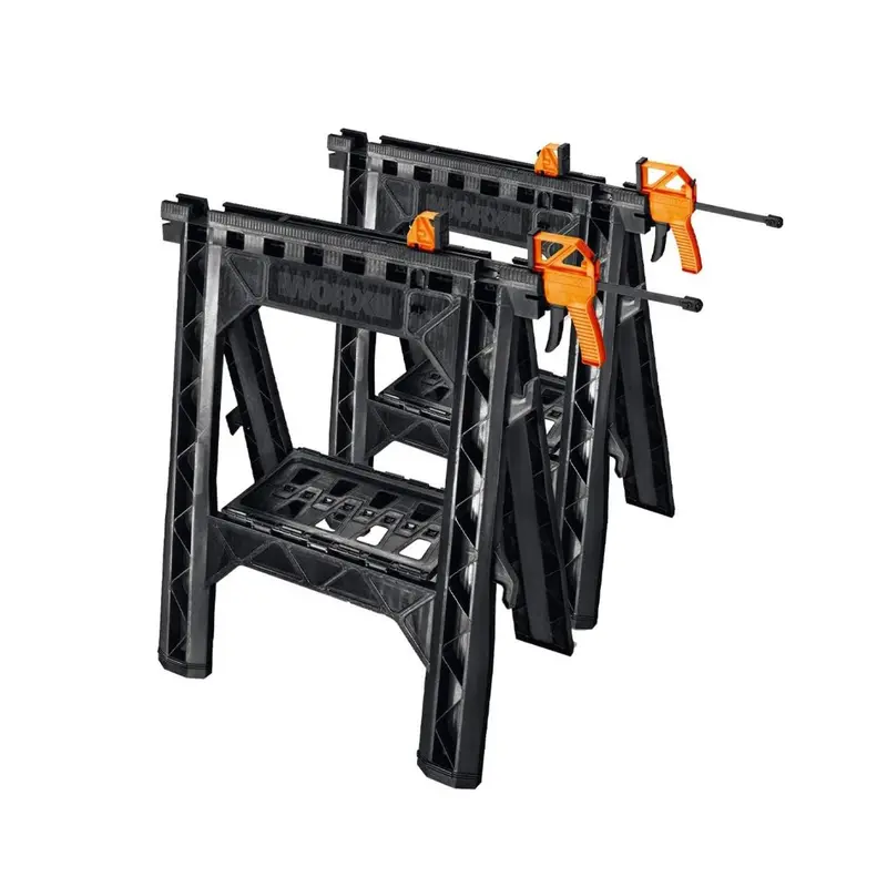 Worx WX065 Dual Sawhorse Set with Integrated Bar Clamps