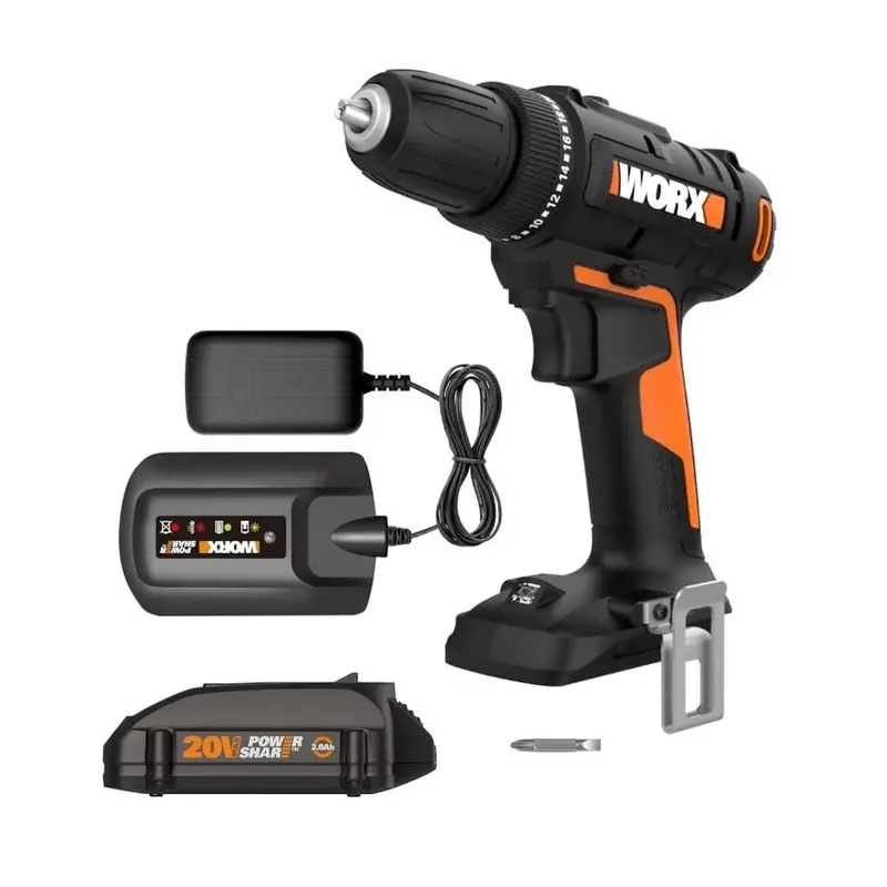 Worx WX100L 20V Cordless Drill Driver – 3/8″ Chuck, Lightweight Power Share Model