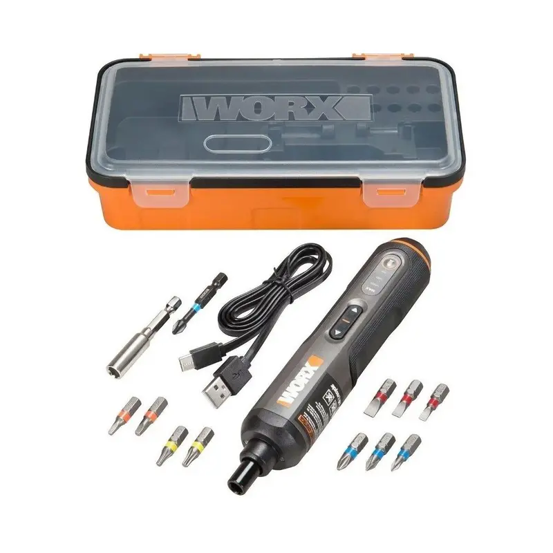 Worx WX240L 4V 3-Speed Cordless Screwdriver with 12-Bit Set