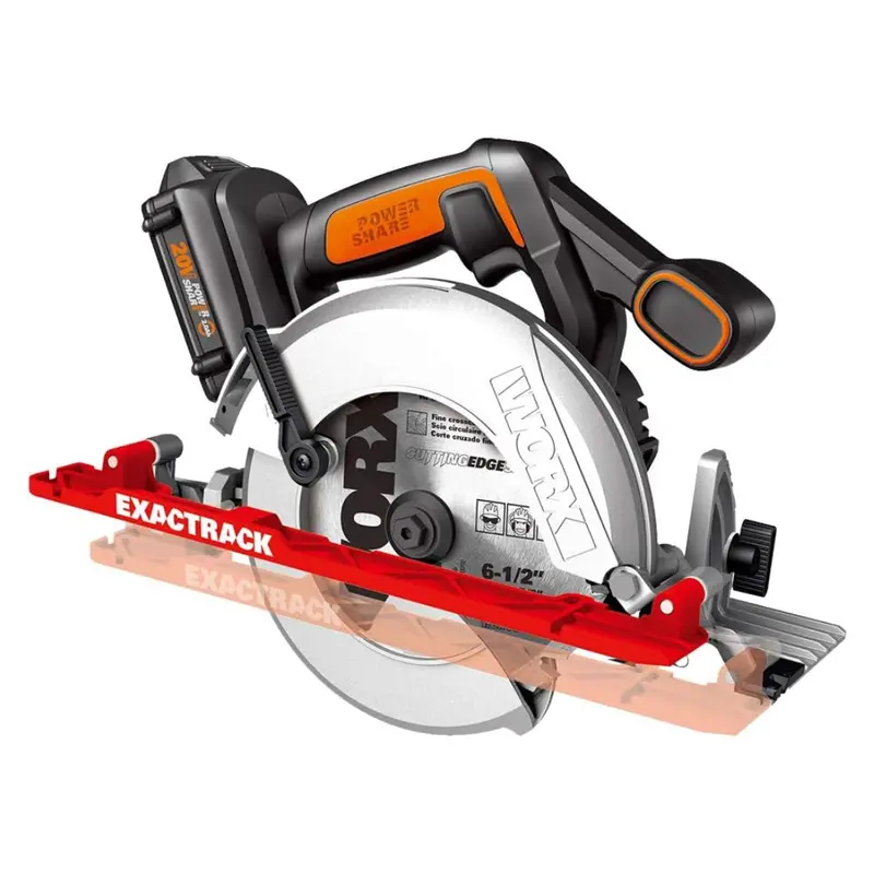 Worx WX530L 20V Cordless 6.5-Inch ExacTrack Circular Saw with Precision Guide (Power Share)