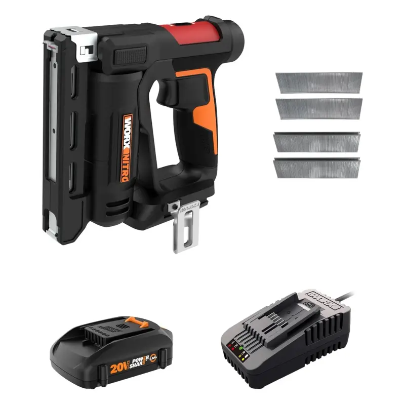 Worx WX843L 20V Cordless Nitro Crown Stapler – 3/8″ Fastening Tool